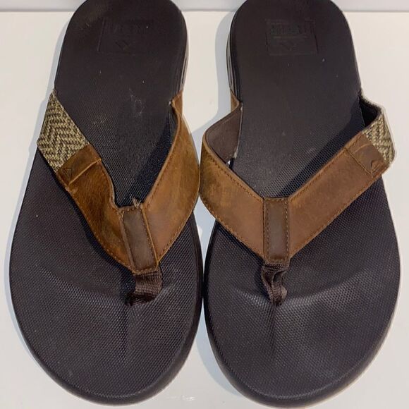Reef Men's Authentic Summer Comfortable Flip Flop Flat Heel Sandals Brown Size 8 - Picture 1 of 7